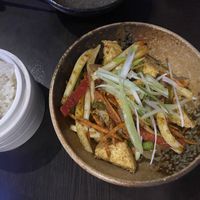 Salt and chili tofu with rice #Veganuary at Suissi Vegan Kitchen  in Glasgow