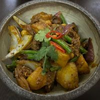 Rendang with mushrooms   at Suissi Vegan Kitchen  in Glasgow