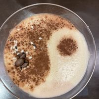Black sesame espresso martini   at Suissi Vegan Kitchen  in Glasgow