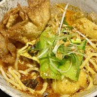 Laksa tofu noodle soup   at Suissi Vegan Kitchen  in Glasgow