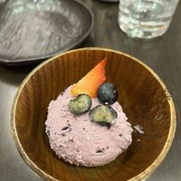 Blueberry ice cream   at Suissi Vegan Kitchen  in Glasgow