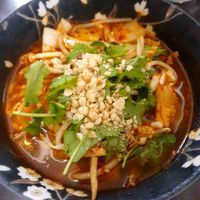Sour and Spicy with ramen noodles at Suissi Vegan Kitchen  in Glasgow