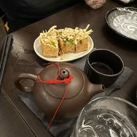 These tofu parcels wow! The tea so nice and topped up regularly at Suissi Vegan Kitchen  in Glasgow