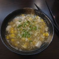Sweetcorn and tofu soup at Suissi Vegan Kitchen  in Glasgow