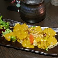 Satay skewers at Suissi Vegan Kitchen  in Glasgow