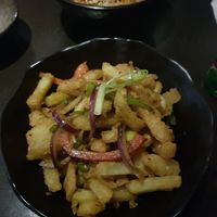 Salt and chilli fries - amazing at Suissi Vegan Kitchen  in Glasgow