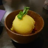 Mango and lime ice cream at Suissi Vegan Kitchen  in Glasgow
