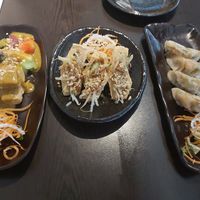 tofu satay, tofu parcels, gyoza at Suissi Vegan Kitchen  in Glasgow