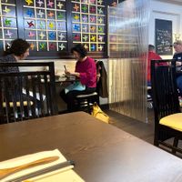 [Sitting at my table just snapping away with the mobile phone, putting together who I was eating with.] at Suissi Vegan Kitchen  in Glasgow