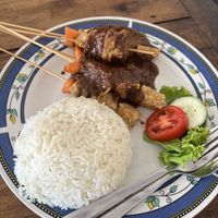 Veg (tempe) satay  at Lesehan in Manggis