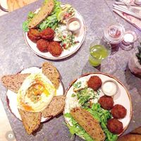 Falafel and Hummus at Honest Greens - Serrano in Madrid
