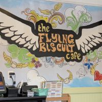 Gotta love that FB decor! at Flying Biscuit Cafe in Peachtree City