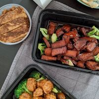 Ribs and mock duck appetizer at Chun Vegetarian in Brooklyn