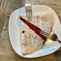 celine crepe (vegan chocolate and raspberries) at Crêperiet in Lund