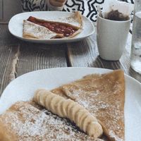 The crepes (expensive for what you get) at Crêperiet in Lund