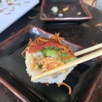 No not Tuna.. marinated tomato 🍅  at Akira Sushi in Santa Cruz