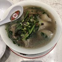 Soupe de raviolis à la farine de patate douce at Le Petit Vegetarien in Paris