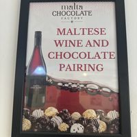 Delicious local wines with vegan pairings- let them know in advance you’d like vegan pairings   at Malta Chocolate Factory in Bugibba