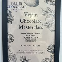 Let them know in advance you want the vegan version   at Malta Chocolate Factory in Bugibba