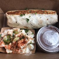Wet burrito and tater salad  at Dharma Southern Kitchen in Tampa