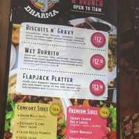 Nice menu at Dharma Southern Kitchen in Tampa