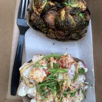 Potato salad and Brussels sprouts  at Dharma Southern Kitchen in Tampa