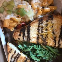 Jackfruit SAMMIE with buffalo Mac and cheese at Dharma Southern Kitchen in Tampa