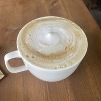 Cafe latte at Cafe Halcyon in Chatan