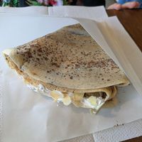 Choco banana with whipped cream and almonds at Cafe Halcyon in Chatan