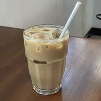 Brown sugar iced latte  at Cafe Halcyon in Chatan