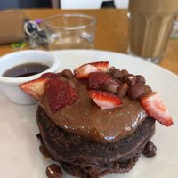Choc protein pancakes  at The Re-Up in Moonee Ponds