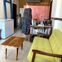 Comfy seating area at Parlor Neppu Asia in Naha