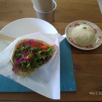 My lunch. Japanese portions are too little for me, so have to order normally 2. at Parlor Neppu Asia in Naha