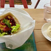 Delicious Falafel Sandwich and Bao Bun 😍 for 1000¥ together 👀  at Parlor Neppu Asia in Naha