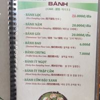 Menu at Bo De  in Da Nang