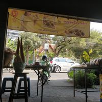 Looking out from indside at Vegetarian Food in Phitsanulok