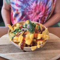 Vegan Indian Poutine at Rooted in Bath