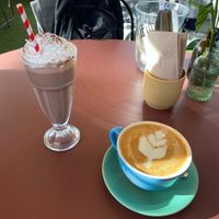 Chocolate milkshake and soya latte at Rooted in Bath
