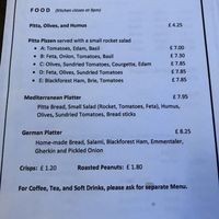 food menu - can be veganized  at Kaffeehaus Amadeus in Lanchester
