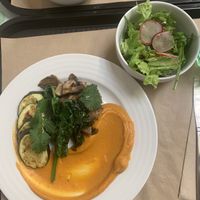 Sweet potatoes with mushrooms and zucchini   at A Praça in Sintra