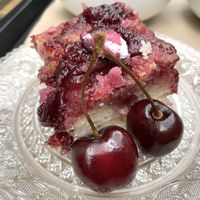 Cherry cake 🍒 🍰 SO moist!!  at A Praça in Sintra