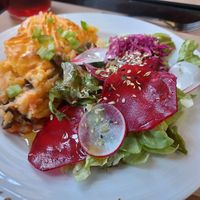 Vegetarian main: mushroom pie at A Praça in Sintra