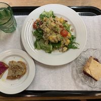 Hummus toast, fresh salad, and plum pie! at A Praça in Sintra