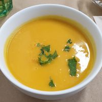 Carrot soup with orange zest at A Praça in Sintra