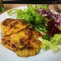 Rice, potatoes and carrot croquettes at A Praça in Sintra