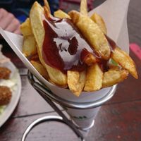 fries with curry sauce   at Maoz in The Hague