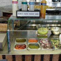 Salads and sauces. at Maoz in The Hague
