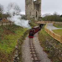 The steam train that takes you to the cafe at Lappa Valley Steam Railway in Newquay