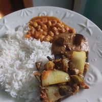 ▪︎Bagare Baigan (Fresh okra stir fried with bell pepper ,onion, herbs and spices)
▪︎Bhindi Masala (fried baby eggplant and cooking it with roasted peanut and sesame and coc at Flavors of India in Port Charlotte