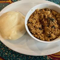 Vegan egusi soup with fufu at Mary's African Cuisine in Halifax